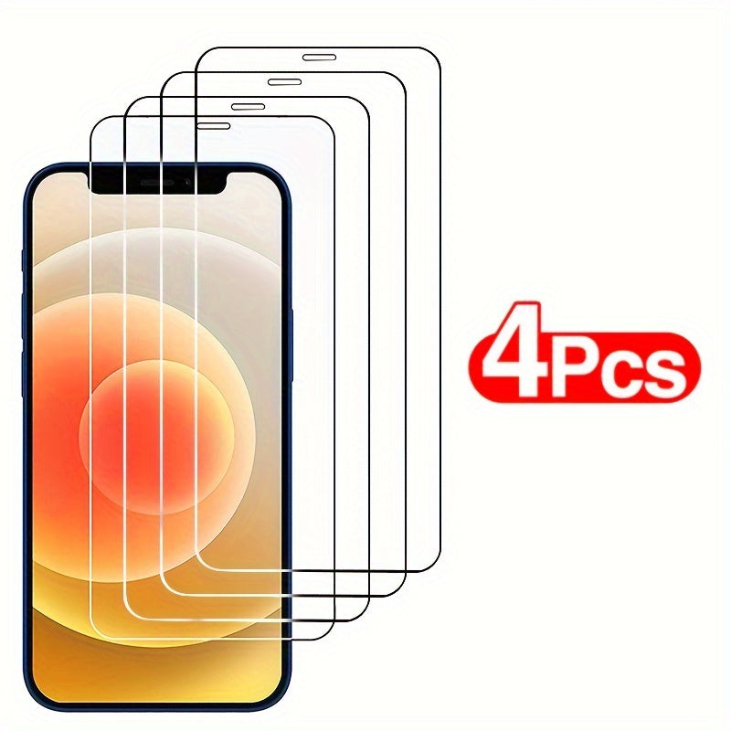 [4pcs HD Tempered Glass] 4pcs HD Tempered Glass Screen Protection for iPhone 11 12 13 14 15 16 17 Pro 13 14 15 16 17 Pro Max 17 Air 16e 14 15 16 Plus Protective Glass Film