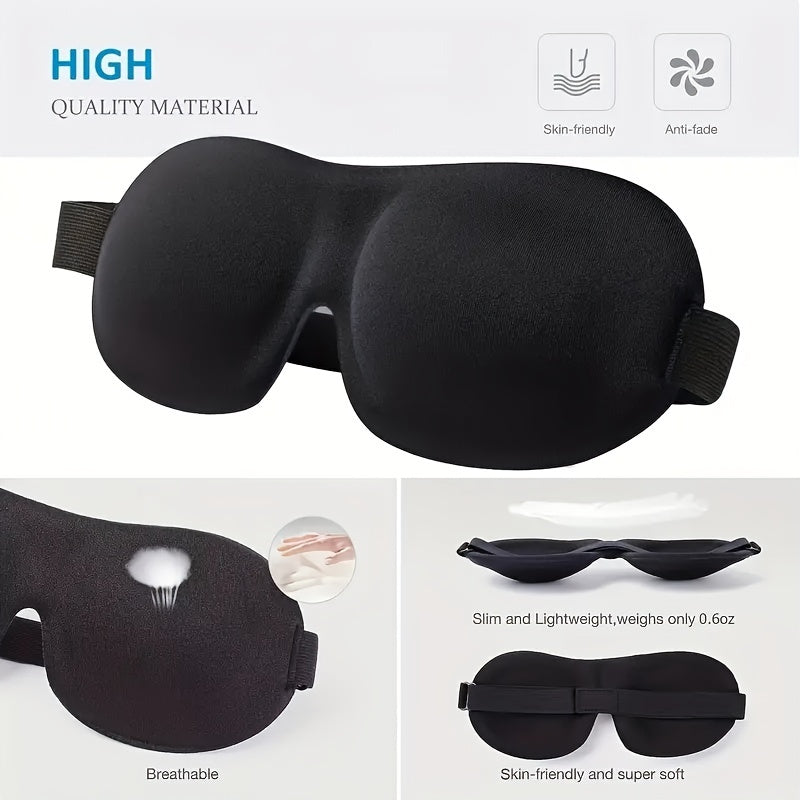 [Heavy Duty Night Mask] 1/3/5/10 Pack Pure Blackout 3D Contoured Eye Mask - Hypoallergenic & Fragrance-Free, Soft Ergonomic Fit for Men & Women - Travel, Home, Office Use, No Leakage, Beige-Friendly - Ideal Gift