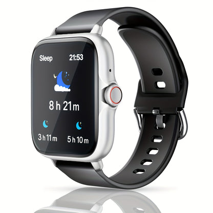 1.83'' Full Touch Screen Smart Watch • Message Alerts, Call Answering • Sports Pedometer, Health Monitoring • Compatible with iPhone/Android • Alloy Body, Silicone Strap • DESERTCAT - Ideal Gift for Birthdays