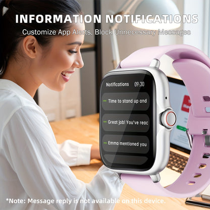 1.83'' Full Touch Screen Smart Watch • Message Alerts, Call Answering • Sports Pedometer, Health Monitoring • Compatible with iPhone/Android • Alloy Body, Silicone Strap • DESERTCAT - Ideal Gift for Birthdays