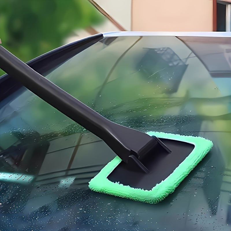 Windshield Cleaning Brush Kit • Long Handle Interior Car Glass Wiper • Plastic Material