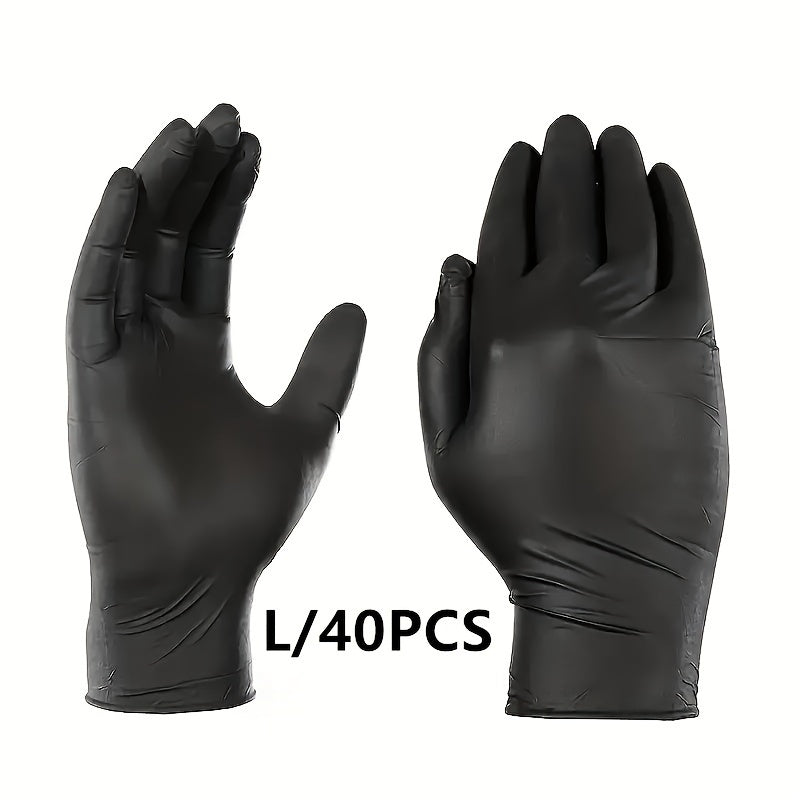 [Nitrile Gloves] 20/40/99 Nitrile Gloves, Black, Designed for Household Cleaning And As Disposable Gloves, Suitable for Cleaning Tasks, Cleaning, Heavy-Duty Gloves, Single-Use Nitrile Gloves