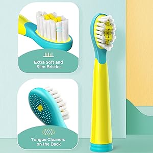 Fairywill 2001 Family Kids Sonic Electric Toothbrush Rechargeable Soft Tongue Cleaner Smart Timer and 3 Modes 4 Hours Charge
