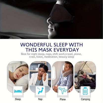 [Heavy Duty Night Mask] 1/3/5/10 Pack Pure Blackout 3D Contoured Eye Mask - Hypoallergenic & Fragrance-Free, Soft Ergonomic Fit for Men & Women - Travel, Home, Office Use, No Leakage, Beige-Friendly - Ideal Gift