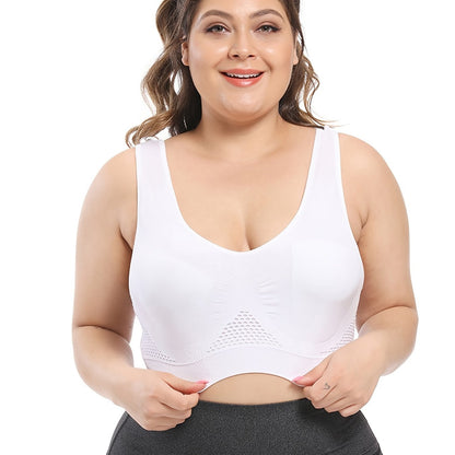 Plus Size Sports Bras for Women Seamless Bra with Pads Big Size Bralette Push Up Brassiere Bra Vest