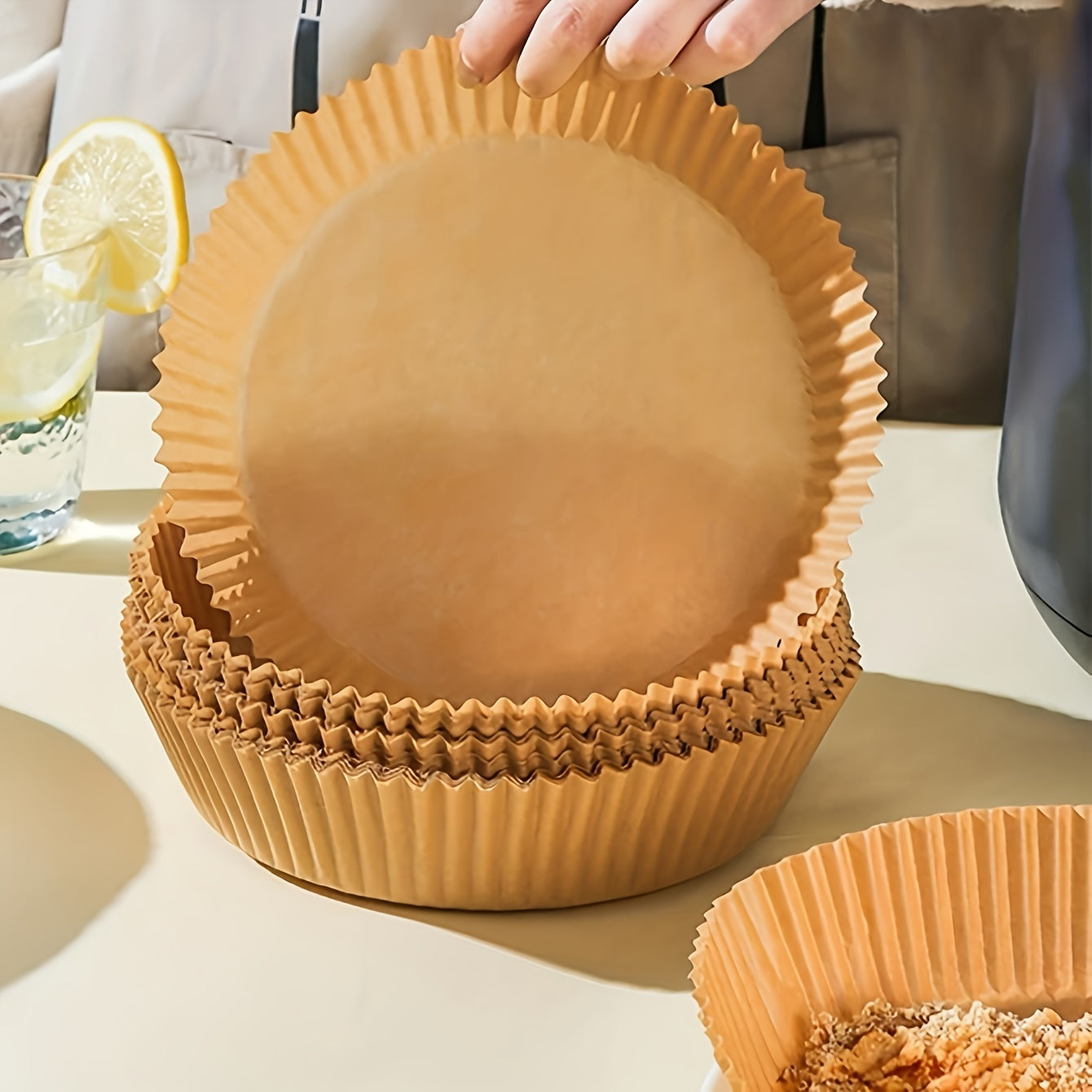Brown Party-Specific Oil Absorbent Paper, Household Food Mat Sheets for Baking and Air Fryer Use