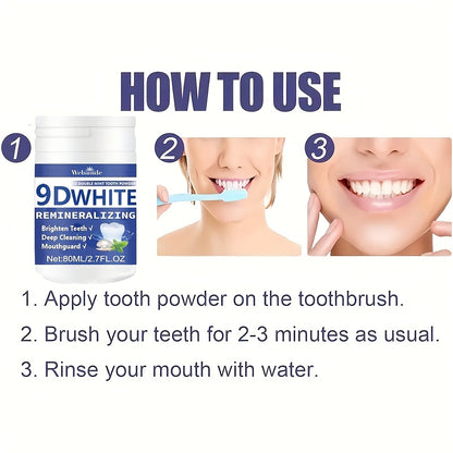 [Tooth Whitening Powder] 9D White Remineralizing Hydroxyapatite Tooth Powder, Tooth Whitening Powder, Deep Cleaning, Fresh Breath, Ideal For Oral Health & Hygiene Gift For Women Men, Breath Freshener, Toothpaste, Tooth Cleani
