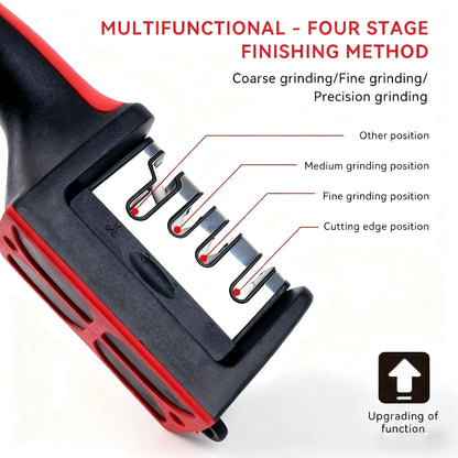 4-Stage Professional Knife Sharpener | High-Precision Whetstone, Diamond, and Ceramic Sharpening Stone with Non-Slip Grip | Easy to Use, Fast Sharpening, Long-Lasting Performance, Suitable for Father'S Day