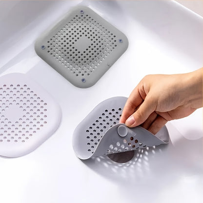 5pcs/3pcs/1pc Silicone Hair Filter | Bathtub and Shower Floor Drain Plug, Kitchen Deodorant Plug, Anti-Clogging Sink Filter