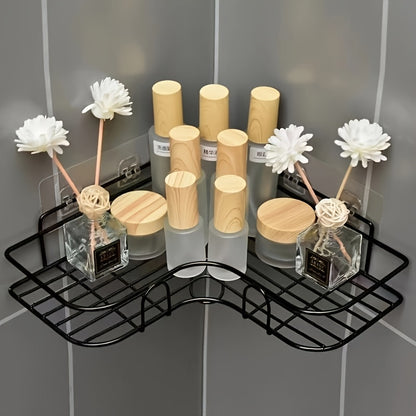 [Bathroom Storage Shelf] Rust-Resistant Corner Shower Rack | Wall-Mounted Bathroom Shelf for Shampoo, Toner, Cosmetics