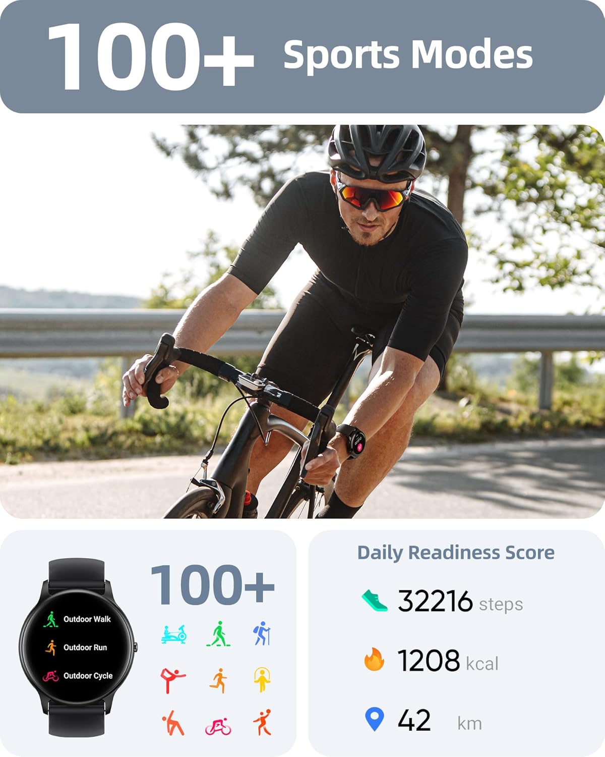 Round Smart Watch - HD Amoled Display Slim Smart Watch For Android/IOS