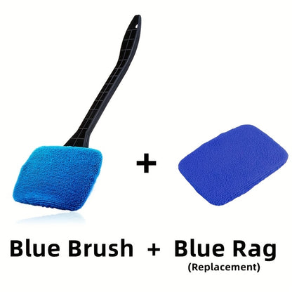 Windshield Cleaning Brush Kit • Long Handle Interior Car Glass Wiper • Plastic Material
