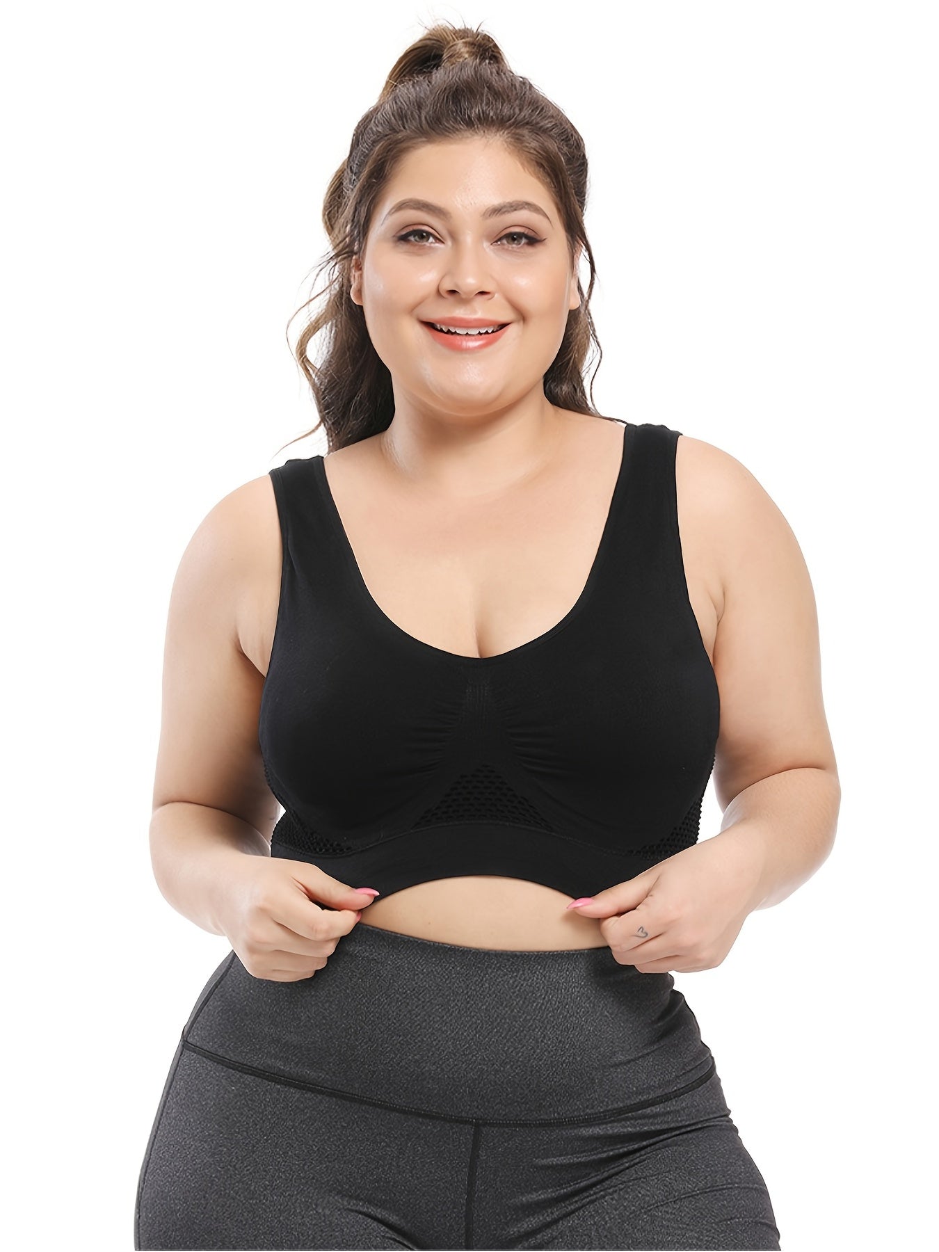 Plus Size Sports Bras for Women Seamless Bra with Pads Big Size Bralette Push Up Brassiere Bra Vest