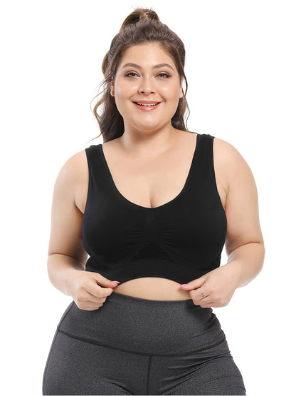 Plus Size Sports Bras for Women Seamless Bra with Pads Big Size Bralette Push Up Brassiere Bra Vest