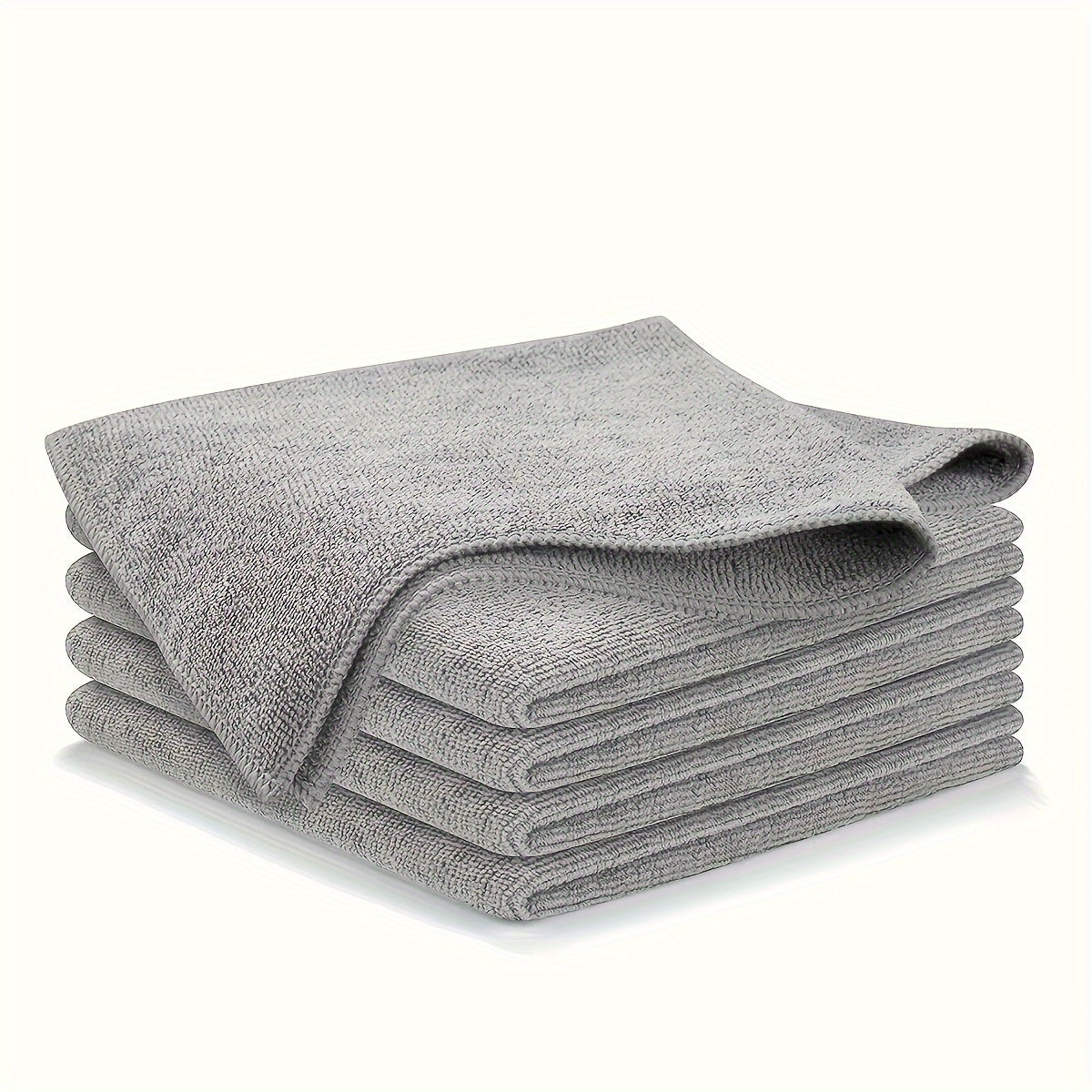 20-Pack Microfiber Cleaning Cloths for Kitchen, Ultra-Soft & Absorbent, Light Gray Square Towels - Machine Washable, Stain-Removing for Glass, Countertops, Dishes & More