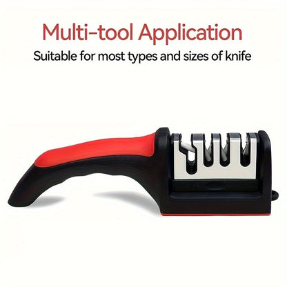4-Stage Professional Knife Sharpener | High-Precision Whetstone, Diamond, and Ceramic Sharpening Stone with Non-Slip Grip | Easy to Use, Fast Sharpening, Long-Lasting Performance, Suitable for Father'S Day