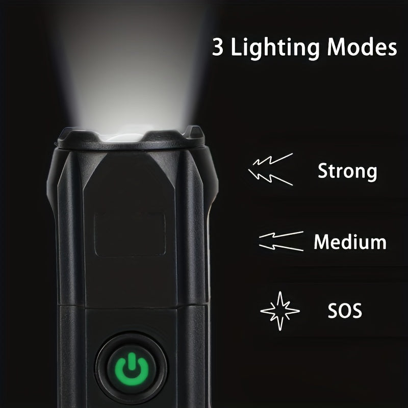 [Powerful Zoomable] Powerful Zoomable Flashlight | 1pc Outdoor Multi-functional Portable Home Small Telescopic Zoom Light