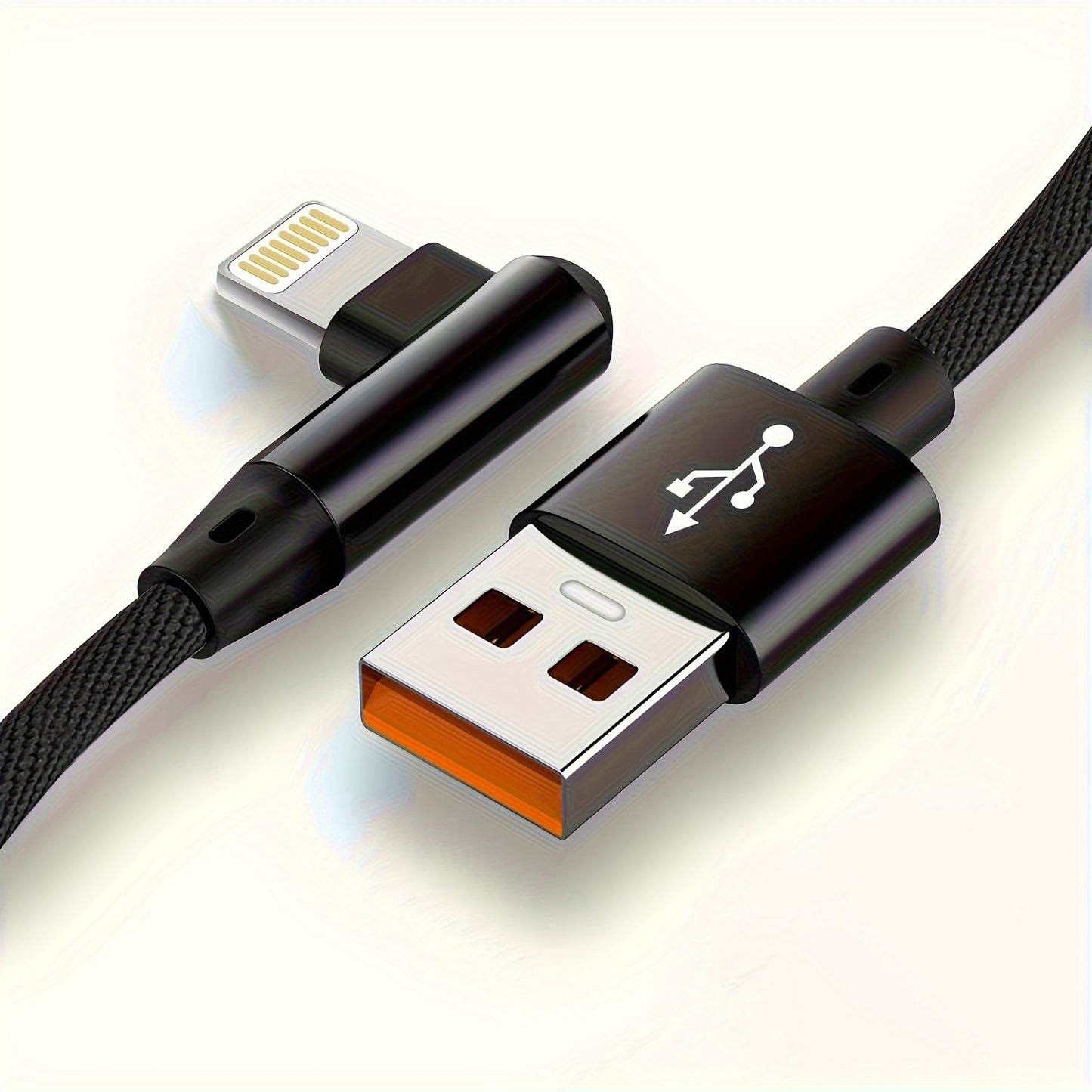 [Fast L-Shaped USB Cable] Fast Charging L-Shaped USB Cable for iPhone 14, 13, 12, 11, X, 8, 7, 7 Plus, 6, 6S, 5 and iPad