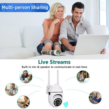 1pc Jooan Wifi Camera | 1080P Full Hd, Night Vision, 2-Way Audio, Ptz Technology, Led Lights, Cloud Storage Support, 2.4G Wi-Fi, Suitable for Indoor And Outdoor Use, Home And Office Security Camera