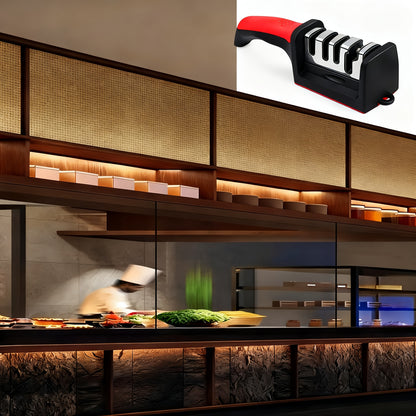 4-Stage Professional Knife Sharpener | High-Precision Whetstone, Diamond, and Ceramic Sharpening Stone with Non-Slip Grip | Easy to Use, Fast Sharpening, Long-Lasting Performance, Suitable for Father'S Day