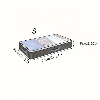 Under-Bed Storage Box with Flip-Top Lid - Durable Non-Woven Fabric Organizer for Blankets, Clothes & Bedding | Multi-Purpose Space-Saving Design, Dust-Resistant Contemporary Bedside Storage Solution, Bedroom Organizers And St