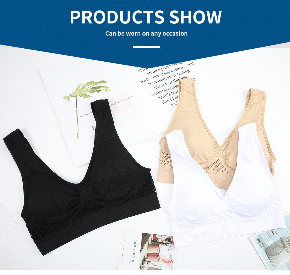 Plus Size Sports Bras for Women Seamless Bra with Pads Big Size Bralette Push Up Brassiere Bra Vest