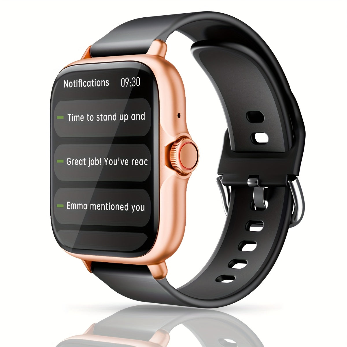 1.83'' Full Touch Screen Smart Watch • Message Alerts, Call Answering • Sports Pedometer, Health Monitoring • Compatible with iPhone/Android • Alloy Body, Silicone Strap • DESERTCAT - Ideal Gift for Birthdays