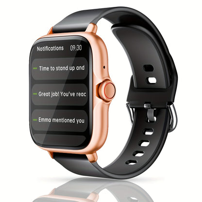 1.83'' Full Touch Screen Smart Watch • Message Alerts, Call Answering • Sports Pedometer, Health Monitoring • Compatible with iPhone/Android • Alloy Body, Silicone Strap • DESERTCAT - Ideal Gift for Birthdays