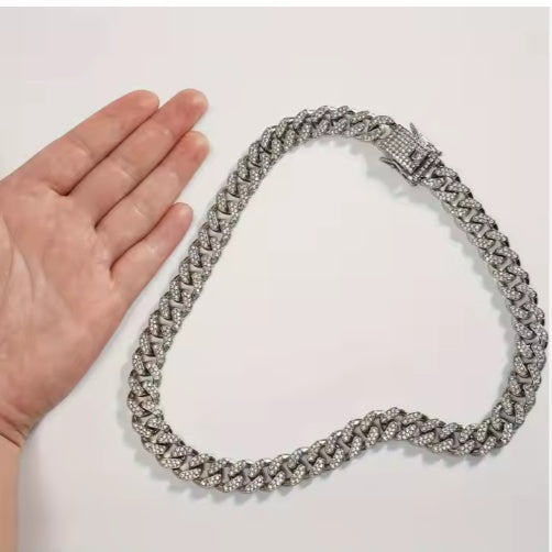 Dog Chain Sparkling Diamond Secure Metal Chain Choker For Dogs And Cats
