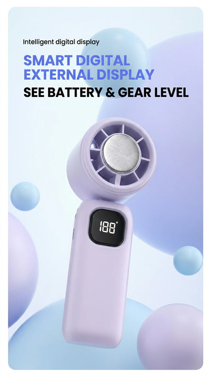 Ice Compress Cooling Fan 100 Gear Stepless Speed Foldable Portable Fan Type-C Fast Charge Metal Ice Plate Fan For Summer