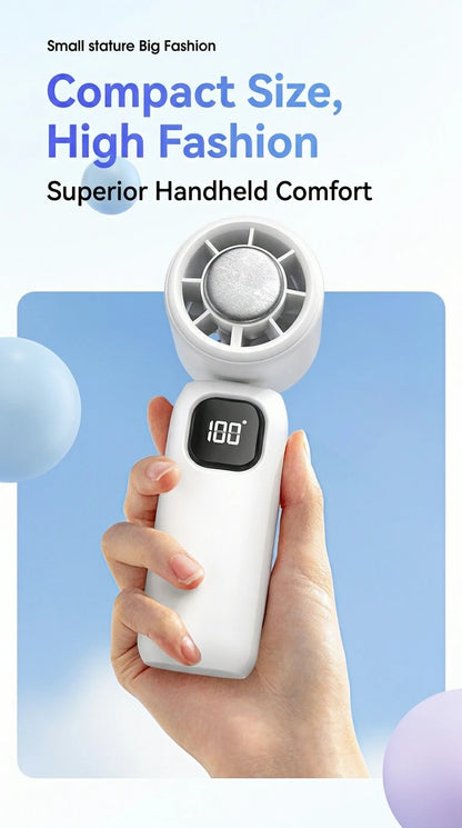 Ice Compress Cooling Fan 100 Gear Stepless Speed Foldable Portable Fan Type-C Fast Charge Metal Ice Plate Fan For Summer