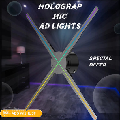 3d Hologram Fan,24.4" 2000*1444px Resolution 722 Pcs Hd Led Beads Hologram Fan Projector Advertising Display Support App+Bluetoo