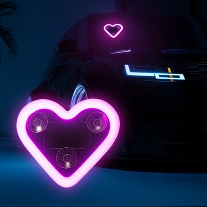 Heart Shape LED Light Solar-Powered Accent Ambient USB Charge Valentines Day Christmas New Year Gift Idea Car Interior Decor