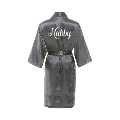 Customized Men's Bathrobe Silk Couple Set King and Queen Bath Robe Wifey and Hubby Robe Satin Valentine's Day Bathrobes Personal