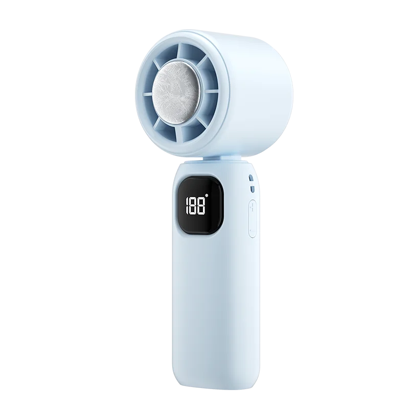 Ice Compress Cooling Fan 100 Gear Stepless Speed Foldable Portable Fan Type-C Fast Charge Metal Ice Plate Fan For Summer