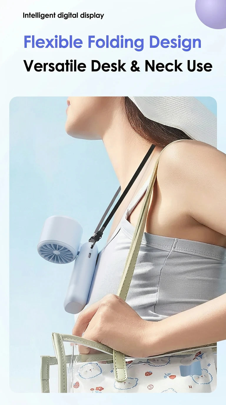 Ice Compress Cooling Fan 100 Gear Stepless Speed Foldable Portable Fan Type-C Fast Charge Metal Ice Plate Fan For Summer