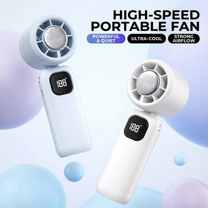 Ice Compress Cooling Fan 100 Gear Stepless Speed Foldable Portable Fan Type-C Fast Charge Metal Ice Plate Fan For Summer