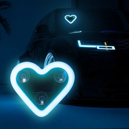 Heart Shape LED Light Solar-Powered Accent Ambient USB Charge Valentines Day Christmas New Year Gift Idea Car Interior Decor