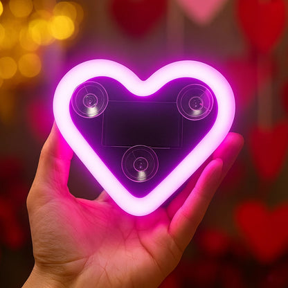 Heart Shape LED Light Solar-Powered Accent Ambient USB Charge Valentines Day Christmas New Year Gift Idea Car Interior Decor