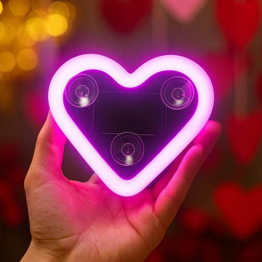 Heart Shape LED Light Solar-Powered Accent Ambient USB Charge Valentines Day Christmas New Year Gift Idea Car Interior Decor