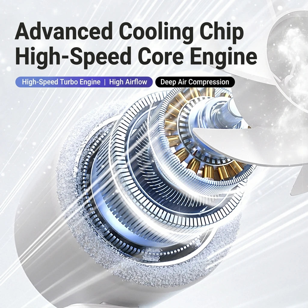 Ice Compress Cooling Fan 100 Gear Stepless Speed Foldable Portable Fan Type-C Fast Charge Metal Ice Plate Fan For Summer
