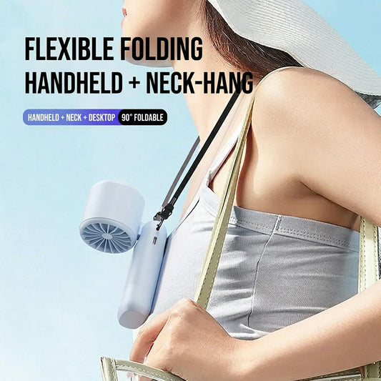 Ice Compress Cooling Fan 100 Gear Stepless Speed Foldable Portable Fan Type-C Fast Charge Metal Ice Plate Fan For Summer