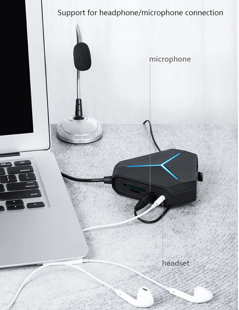 USB Hub USB 3.0 Hub USB Splitter Multi USB 2.0/3.0 Card Reader Headphone microphone Jack 6 Ports Hub For Desktop PC Notebook