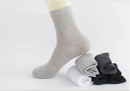 HSS 5/10 Pairs Men's Cotton Blend Socks Black Business Men Socks Soft Breathable Summer Winter for Male Socks Plus Size (6.5-14)