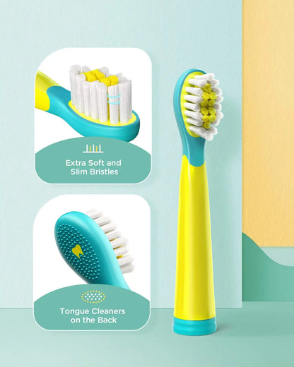 Fairywill 2001 Family Kids Sonic Electric Toothbrush Rechargeable Soft Tongue Cleaner Smart Timer and 3 Modes 4 Hours Charge