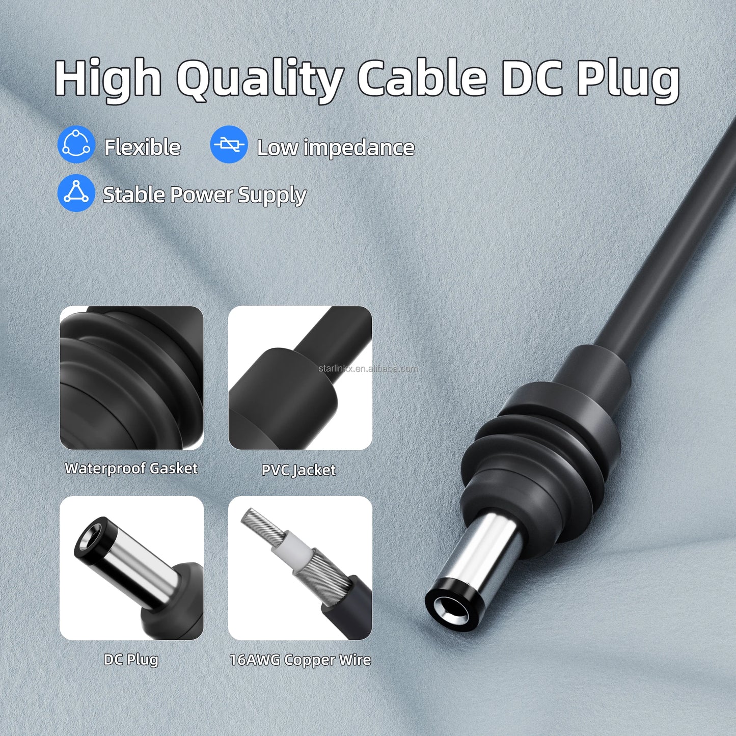 Starlink Cable Starlink Mini XT60 Male Connector to DC Power Cable 1.5m Length Starlink Mini 12v Dc Power Cable