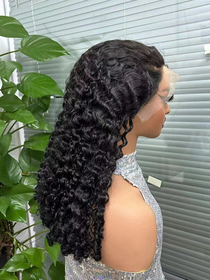 12A Brazilian Remy Human Hair 300% Density Piano Color Bouncy Curly Lace Front Wigs 13x4 Transparent Lace Frontal Long Hair