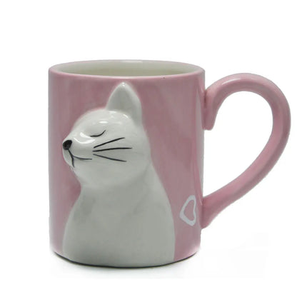 2pcs Ceramics Kiss Cat Cup Couple Mugs Lover Gift Morning  Milk Coffee Tea Breakfast Porcelain Cup Valentines Day for girl wife