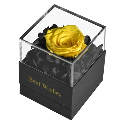 Eternal Rose Preserved Flower Proposal Jewelry Box Earrings Necklace Storage Case Forever Love Wedding Christmas Valentines Gift