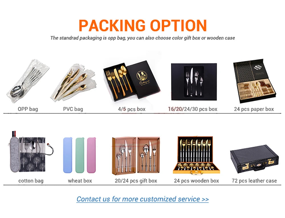 6/24/30Pcs Stainless Steel 304 Tableware Gold Cutlery Set Western Bamboo Shaped Handle Knife Fork Spoon Mirror Dinner Set